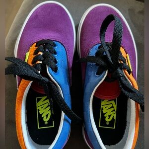 Vans Kids Purple, Blue, and Orange Sneakers